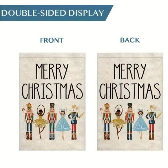 Nutcracker Garden Flag Merry Christmas Holiday Home Decor Brand New - Picture 2 of 6